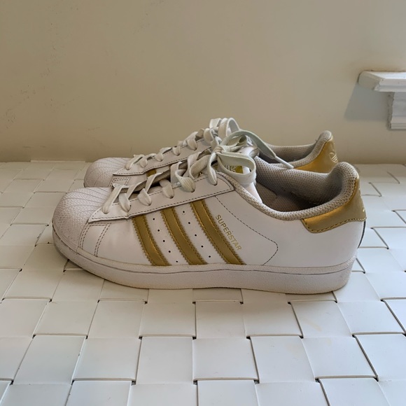 adidas Shoes - Adidas white gold superstars sneakers